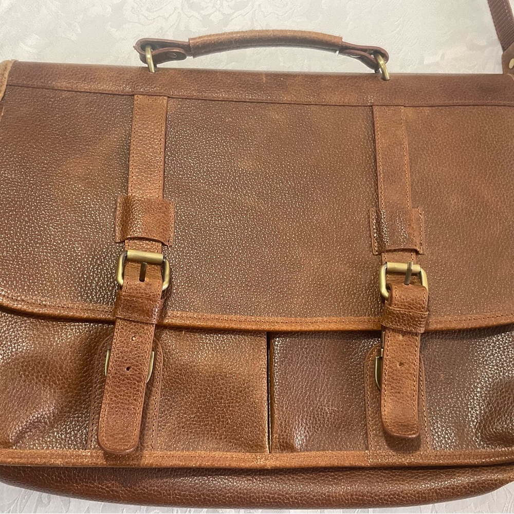 Ameri Leather Briefcase Satchel Messenger Laptop … - image 4